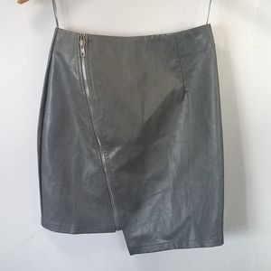 LF Vegan Leather Asymmetrical Zipper Skirt NWT